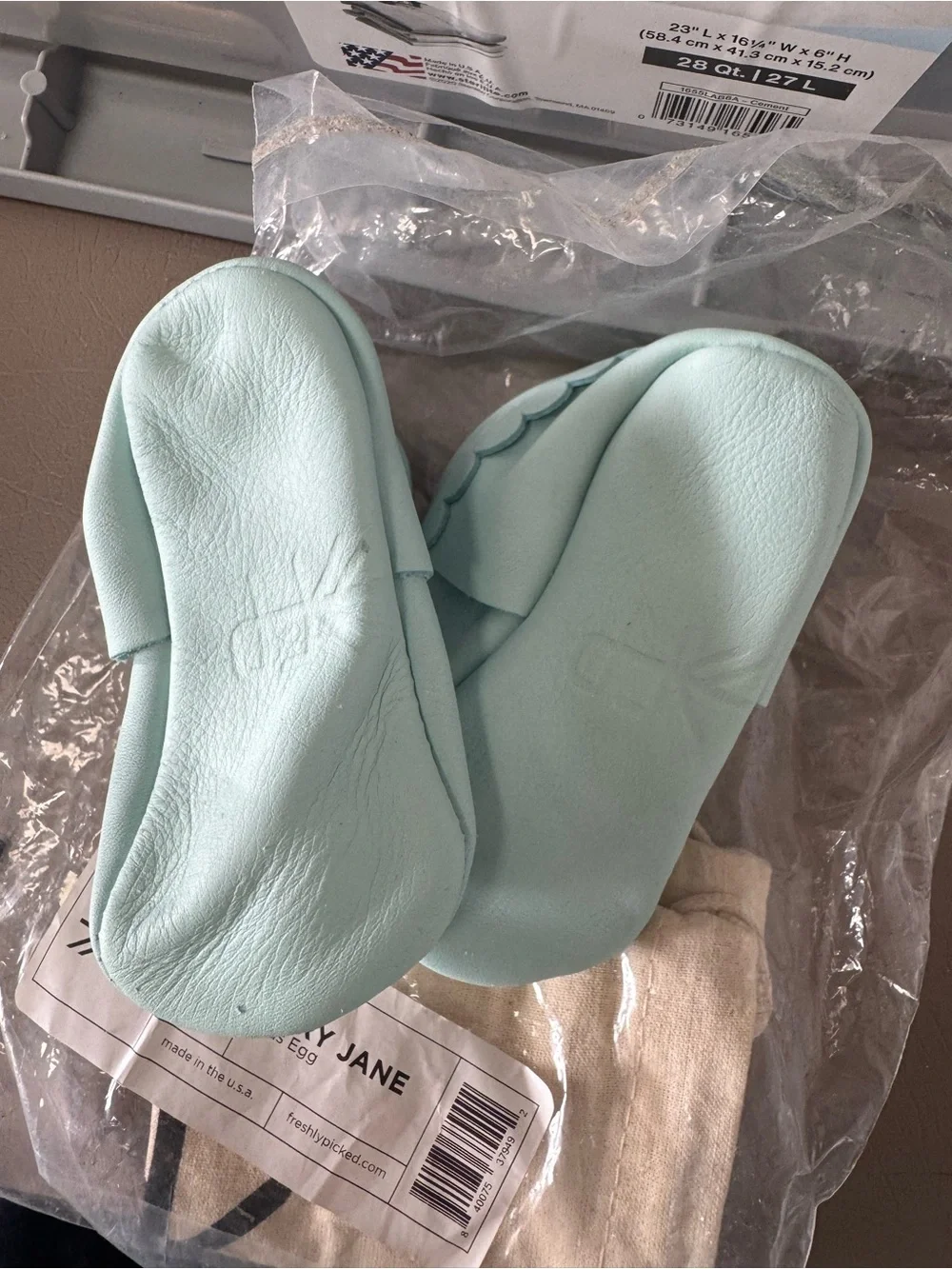 Freshly Picked Mary Jane Baby Shoes in Bird's Egg Mint